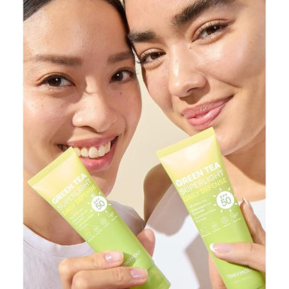 TONYMOLY Green Tea Korean Sunscreen for Face, Travel Size Sunscreen SPF 50, Non-Greasy & No White cast, Daily Broad Spectrum UV Protection with Niacinamide, Panthenol & Hyaluronic Acid, 50ml