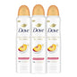 Dove Advanced Care Antiperspirant Deodorant Dry Spray Peach & Chamomile Tea 3ct underarm care boosts skin's ceramide levels 72hour odor control &all-day sweat protection ProCeramide technology 3.8 oz