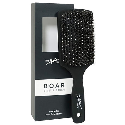 Black Brush by The Hair Shop - Nylon and Boar Bristles for Scalp Massage, Detangling, Shine and Hair Growth, Safe for All Hair Types, Extensions & Wigs