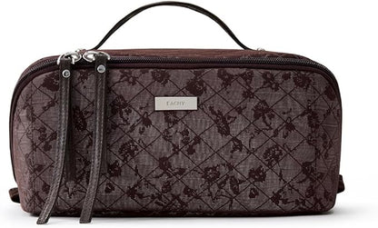 EACHY Travel Makeup Bag,Large Capacity Cosmetic Bags for Women,Waterproof Portable Pouch Open Flat Toiletry Bag Make up Organizer with Divider and Handle