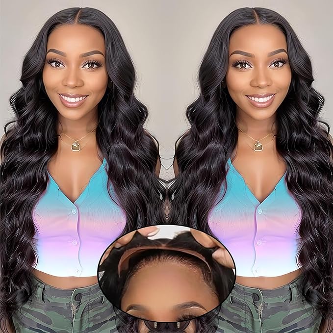 5x5 HD Lace Closure Wig Body Wave Glueless Wigs Human Hair Pre Plucked Pre Cut Lace Front Wigs Natural Black Frontal Wig