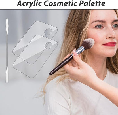 3 Pcs Acrylic Makeup Palette with 3Pcs Makeup