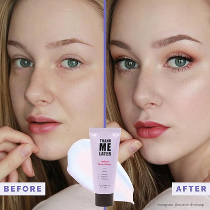 Elizabeth Mott Thank Me Later Radiant Face Primer - Illuminating & Hydrating Makeup Base for Glowing Skin, Long-Lasting, Pore-Minimizing, Oil-Free Formula, Lightweight & Cruelty-Free, 30g