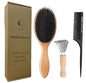 Paddle Hair Brush with Boar Bristles for All Hair Types, Professional Styling Brush for Men, Women (Brown)