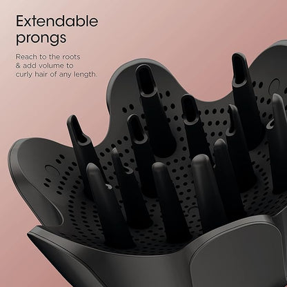 Shark FlexStyle Hair Dryer & Powerful Styling System with 6-Piece Hair Styling Tools, Paddle Brush, Curl-Defining Hair Diffuser, Auto-Wrap Curlers, Styling Concentrator, Oval Brush &, Black, HD440BK