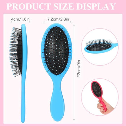 Nuogo 3 Pieces Hair Brush Detangler Soft Bristles Detangling Brush Round Painless Comb Glide Through Tangles with Ease for Most Hair Types Women Men Boys and Girls Wet and Dry Curly