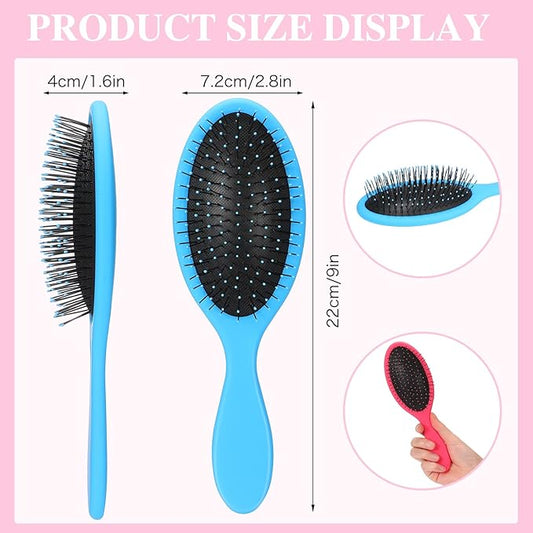 Nuogo 3 Pieces Hair Brush Detangler Soft Bristles Detangling Brush Round Painless Comb Glide Through Tangles with Ease for Most Hair Types Women Men Boys and Girls Wet and Dry Curly