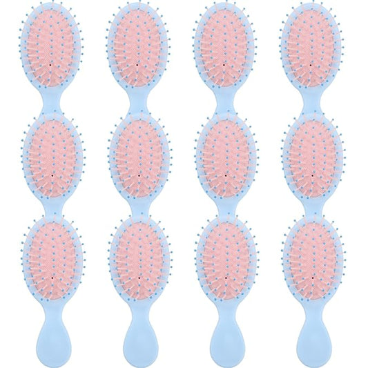 Bridesmaid Proposal Gifts 8pcs Mini Travel Brush bachelorette party accessories Cute hair Brush for Wedding Party Favors for Wedding Party Favors (Blue, 12pcs)