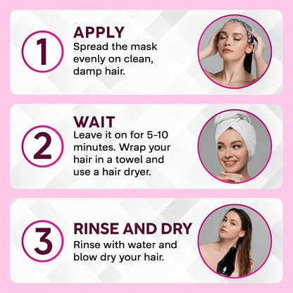 Hair Repair Mask for Dry Damaged Hair Keratin Treatment Protein Argan Oil Deep Conditioning for Color Treated Hair Bleached Frizzy Split Ends Magic
