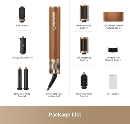 DREAME AirStyle Pro 7-in-1 Hair Styler & High Speed Dryer | Magnetic Attachments for Curling, Smoothing, Volumizing | Fast Drying, Frizz Control, Cool Shot | Luxury Leather Package