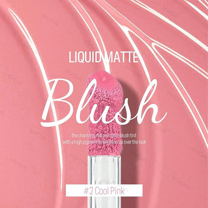 KYDA Liquid Blush, Matte Tinted for Cheeks, Lasting Dewy Finish, High Pigment Soft Creamy Blush, Blendable Lightweight Cover-Cool Pink