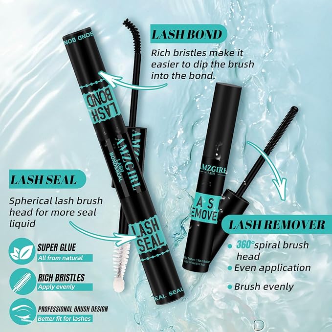 Lash Extension Kit 320Pcs,DIY Individual Lashes Clusters Kit,Lash Bond And Seal,Lash Remover For Eyelashes Extensions,Lash Applicator Tool For False Eyelash Cluster Kit At Home(50D,D-Mix9-16mm Kit)