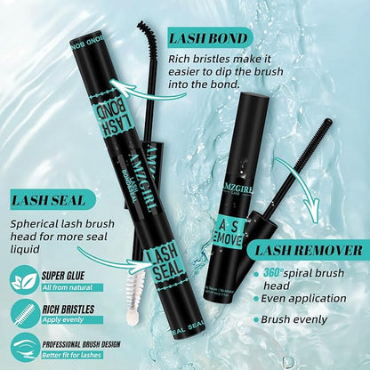 Lash Extension Kit 320Pcs,DIY Individual Lashes Clusters Kit,Lash Bond And Seal,Lash Remover For Eyelashes Extensions,Lash Applicator Tool For False Eyelash Cluster Kit At Home(50D,D-Mix9-16mm Kit)