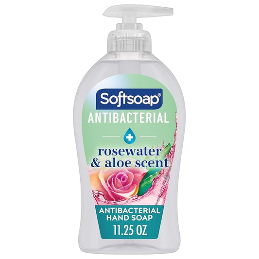 Softsoap Antibacterial Liquid Hand Soap, Sensitive Rosewater and Aloe scent Hand Soap, 11.25 Fl Oz (Pack of 6)