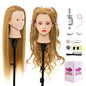 Neverland Beauty Mannequin Head with 60% Real Human Hair, 26 Inch Makeup Cosmetology Mannequin Doll Head for Hair Styling, Training Practice Braiding Manikin Head with False Eyelashes Hair Styling Set