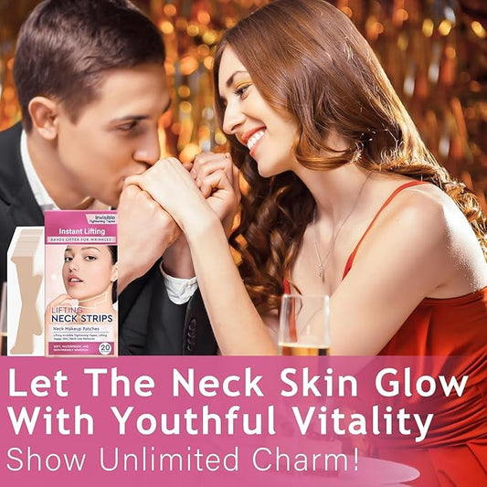 Neck Wrinkle Patches, High Elastic Anti Wrinkle Patches for Lifting Loose Skin, Improve Neck Fine Lines & Wrinkles, Pink
