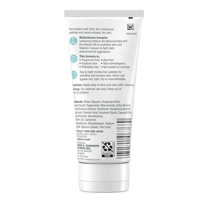 Neutrogena Ultra Gentle Fragrance Free Daily Face Moisturizer, Facial Moisturizer for Sensitive & Dry Skin with CICA, Pro-Vitamin B5, Vitamin E & Niacinamide, 3.4 fl. oz