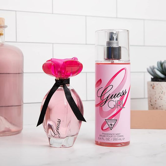 Guess Girl Eau de Toilette 3 Piece Gift Set - Perfume Spray 3.4 Fl. Oz., Travel Spray 0.5 Fl. Oz., & Body Lotion 6.7 Fl. Oz.