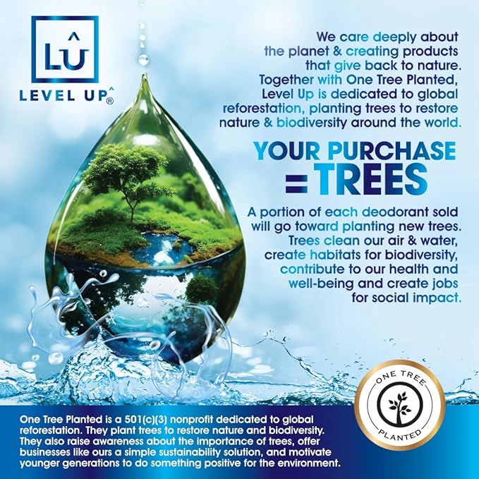 Level Up Boys Deodorant: Aluminum-Free, Alcohol-Free, Paraben-Free, 24 Hr Odor Protection, Clean Fresh Scent, Kids & Tweens, Made in the USA