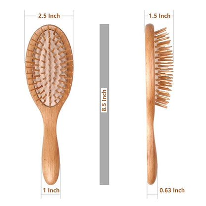 Wooden Bristle Hair Brush - Stimulating Scalp Massage for Hair Growth, Ideal Gift for All Hair Types