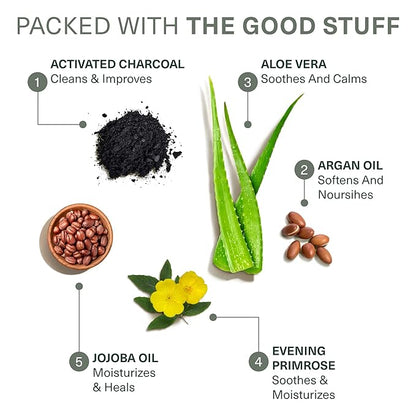 Botanic Tree Glycolic Acid Exfoliating Face Wash for Men - Facial Exfoliating Cleanser, Face Scrub - 10% Glycolic Acid with Activated Charcoal - Travel Size - 6 fl oz