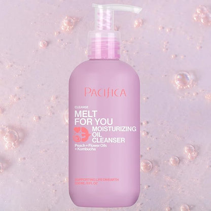 Pacifica Melt For You Facial Cleansing Oil – Hydrating Daily Face Wash & Makeup Remover Oil Cleanser for All Skin Types, Gentle Non-Comedogenic, Vegan, Clean Beauty, Dermatologist Tested 8 fl oz