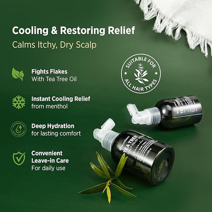 RoyceDerm Tea Tree Scalp Relief Spray: Leave-In Scalp Care for Dry, Flaky, and Itchy Scalp - Tea Tree Oil Formula for Comfort, Hydration, and Balance - Conditioning Support for Women & Men