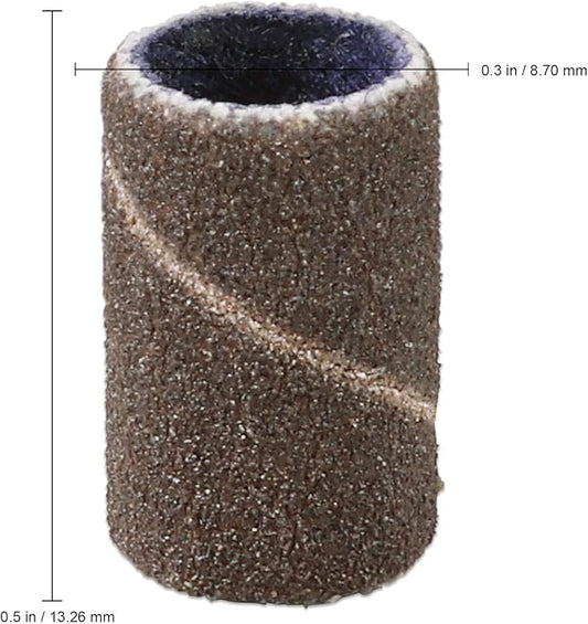 PANA 100 Pieces Nail Sanding Bands Professional Nail Manicure Great Fit for Nail Drill Bits for Acrylic Nails (240 Grit, Brown)