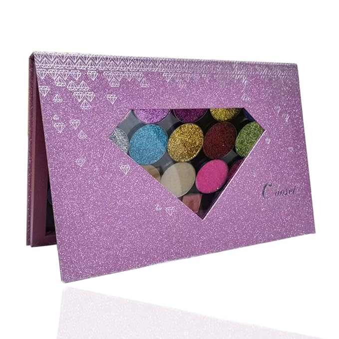 Large-Sized Empty Magnetic Makeup Palette with Diamond-Shaped Transparent