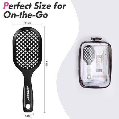 Vented Detangling Hair Brush - 2 Pack Detangler Hairbrush for Effortless Tangle Removal - Ultra-Soft Bristles -For Natural Curly Straight Wet Dry Damaged Hair for Women Men Kids
