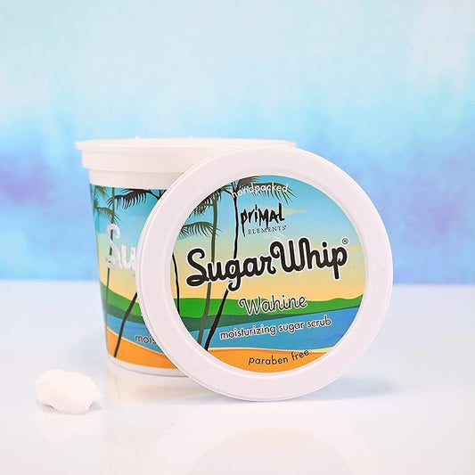 Primal Elements Sugar Whip, Exfoliating Sugar Scrub, Body Cleanser and Moisturizer - Wahine, 10 oz Package
