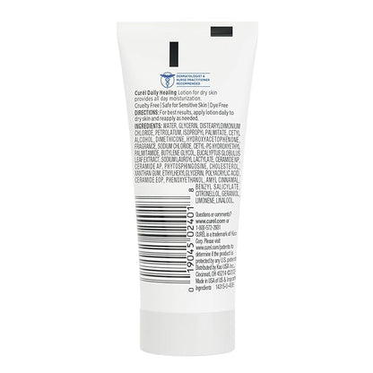 Curel Daily Healing Body Lotion for Dry Skin, Dermatologist Recommended Hydrating Body Lotion with Advanced Ceramides Complex 1 Oz, Pack of 30