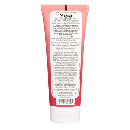 Pacifica Strawberry Peach Body Scrub, Gently Exfoliates & Polishes Dead Skin, For All Skin Types, Ven & Cruelty-Free, 6 Fl Oz