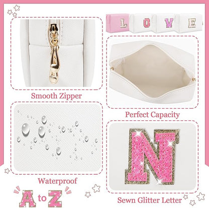 Personalized initial letter makeup bag,