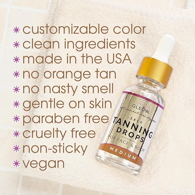 Face Self Tanner Drops with Revitalizing Cream, Self Tanning Drops for Face, Face Tanner Bronzing Drops, Face Tanning Drops to Add to Moisturizer 1oz+3.4oz