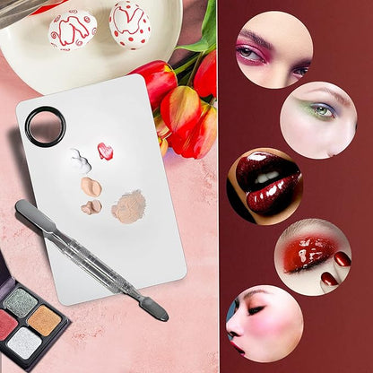 2Pcs Cosmetic Makeup Palette, Premium Stainless Steel Metal
