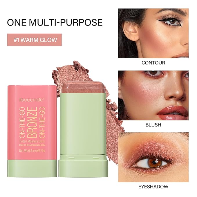 MEICOLY Cream Bronzer Stick, Natural Highlight Contour Makeup,Face