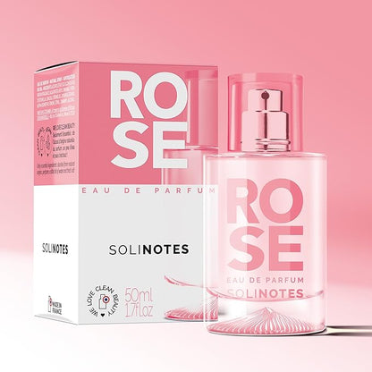 Solinotes Rose Perfume for Women, 1.7 Fl Oz/ 50 ML Eau De Parfum, Delicate Floral and Soothing Scent with Premium Ingredients - Clean Perfume, Cruelty Free, Vegan, Made in France