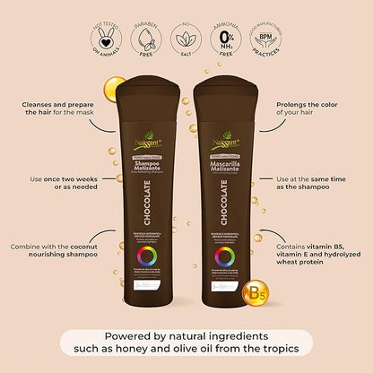 Naissant Copper Chocolate Hair Toning Mask | Color Depositing | Moisturize & Refresh & Neutralize Brassy Tones |Paraben,Ammonia & Sulfate Free | Pro-Vitamin B5,Olive Oil & Honey (Chocolate) 10.1 Fl Oz