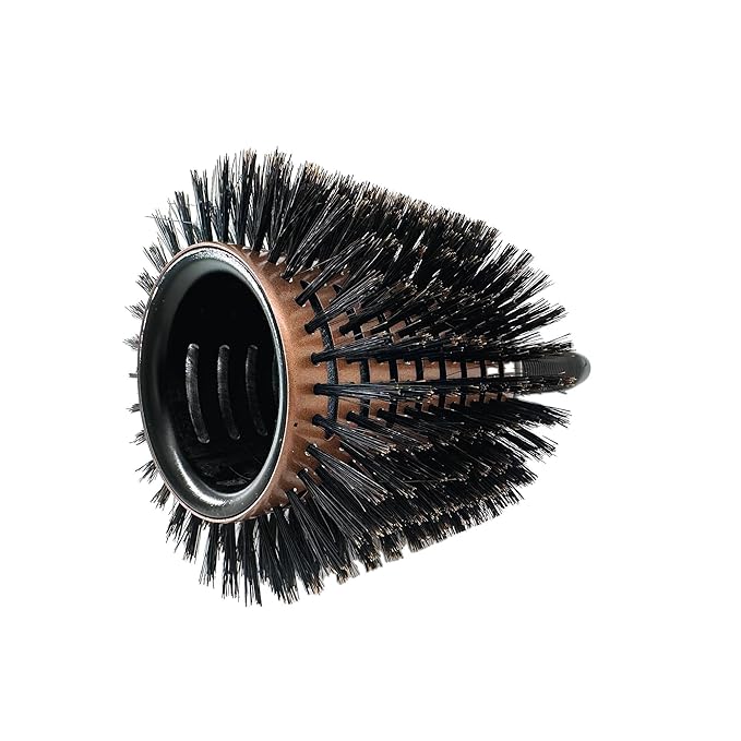 Phillips Brush Luxe Tourmaline Monster Vent 1 Professional Hair Brush (5” Diameter Barrel) - Vented Hairbrush Nylon Reinforced Boar Hair Bristles, Sleek Rose Gold & Black Color