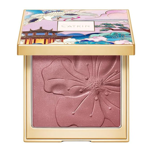 CATKIN Cheek Powder Blush Baked Pink Makeup Blusher Creamy Light Weight Long Lasting Natural flush Finish10g (C09 Midnight)