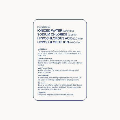 Skin Cleanser for All Types, Hypochlorous Acid Spray Helps Heal Acne Prone, Eczema and Itchy Rashes and 50 Other Skin Ailments, Safe for Multiple Daily Uses, 8 oz Spray
