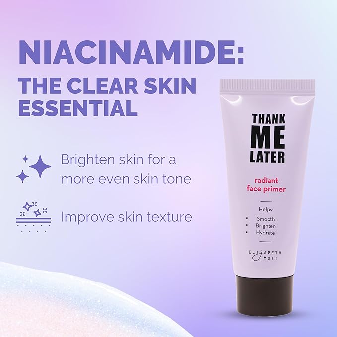 Elizabeth Mott Thank Me Later Radiant Face Primer - Illuminating & Hydrating Makeup Base for Glowing Skin, Long-Lasting, Pore-Minimizing, Oil-Free Formula, Lightweight & Cruelty-Free, 30g