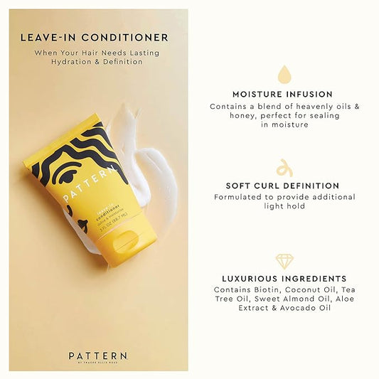 PATTERN Beauty by Tracee Ellis Ross Leave-In Conditioner 3 fl oz - Rich Moisture for Curly, Coily and Tight-Textured Hair, 3a to 4c, Travel-Size, 3 fl oz