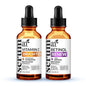 Vitamin C Serum Skin Care 2-Piece Set: Includes Retinol – Anti-Aging, Skin Brightening, Hydrating, Wrinkle Reduction, Dark Spot Corrector (1 Fl Oz (Pack of 2))