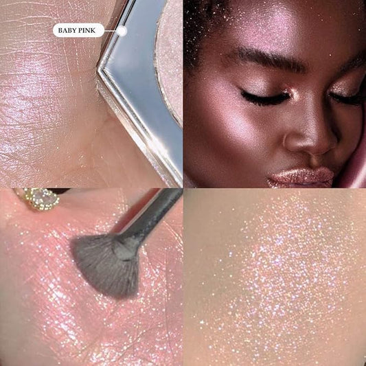 Purple Pink Shimmer Highlighter Highlight Makeup Contour Powder