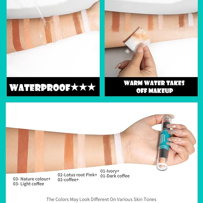 MEICOLY 2-in-1 Highlighter Contour Stick,Cool Toned Contour Stick,Makeup Shaping Stick,01