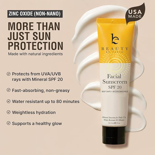Mineral Sunscreen Set - USA Made Mineral Face & Body Reef Friendly Sunscreen With Natural & Organic Ingredients, Biodegradable Zinc Oxide for Daily Use, Facial & Body Lotion Set