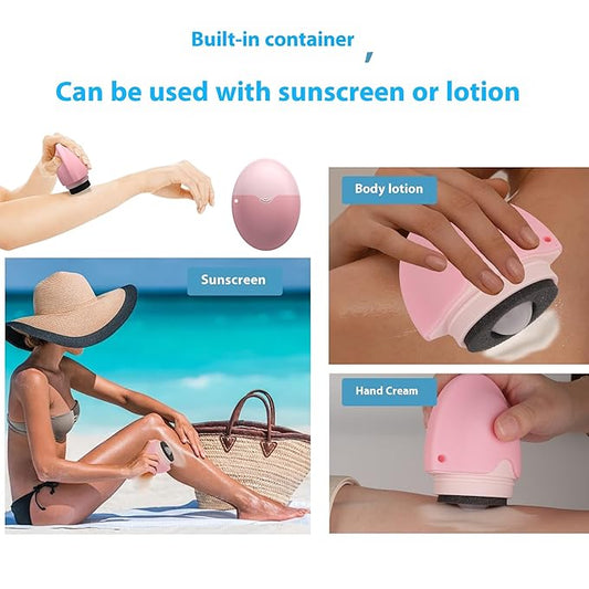 Sponge Sunscreen Applicator,Refillable Roll Include Replacement sponges for Kids, Adults,Families,Travel Size Holds Friendly (Purple)
