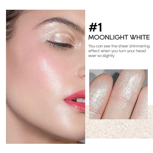Baked Highlighter Powder Palette, Makeup Highlighter Powder Palette Moonlight White